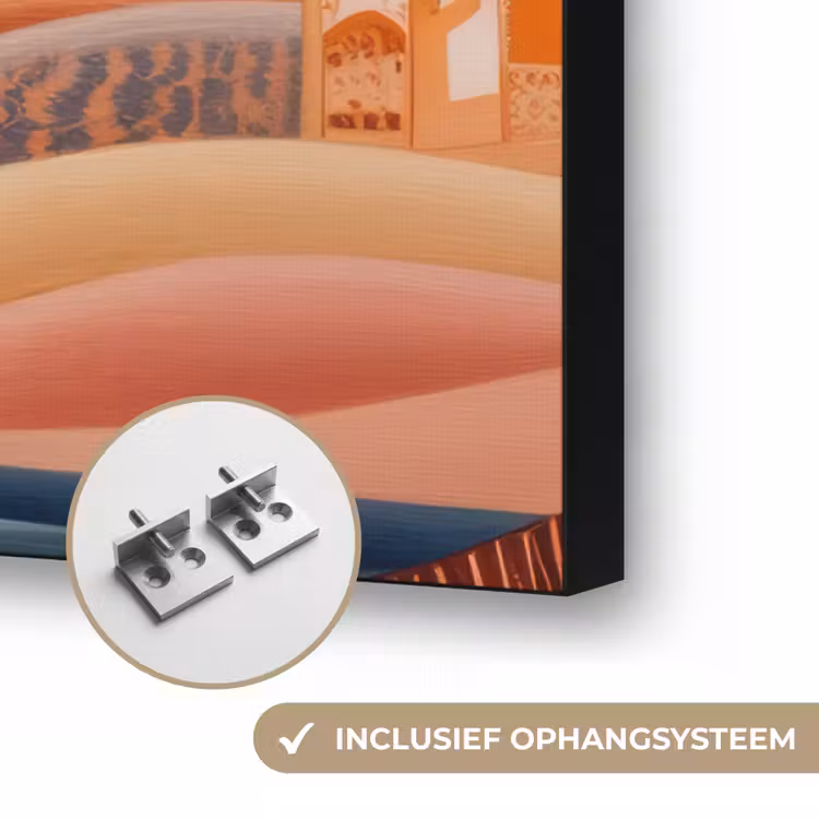 Sterrenhemel - Palmen - Rivier Textielframe zwart klein -USP_ophangsysteemNL