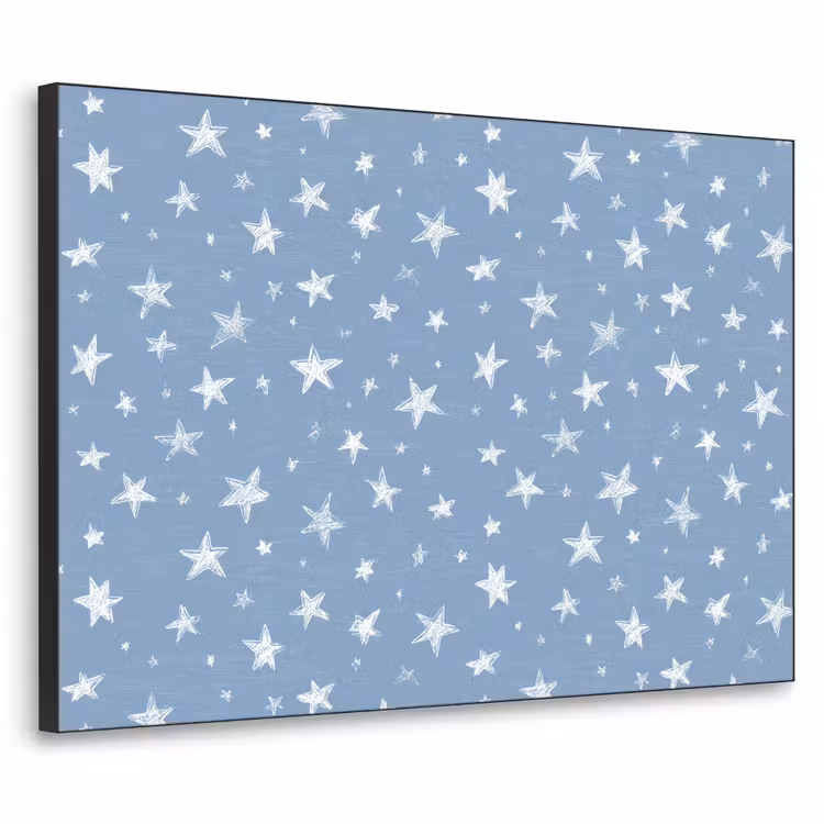 Sterretjes - Patroon - Blauw Textielframe zwart klein 947 -3d