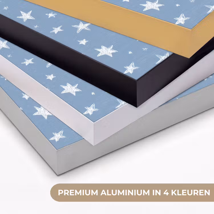 Sterretjes - Patroon - Blauw Textielframe zwart klein 947 -USP_kleurenNL