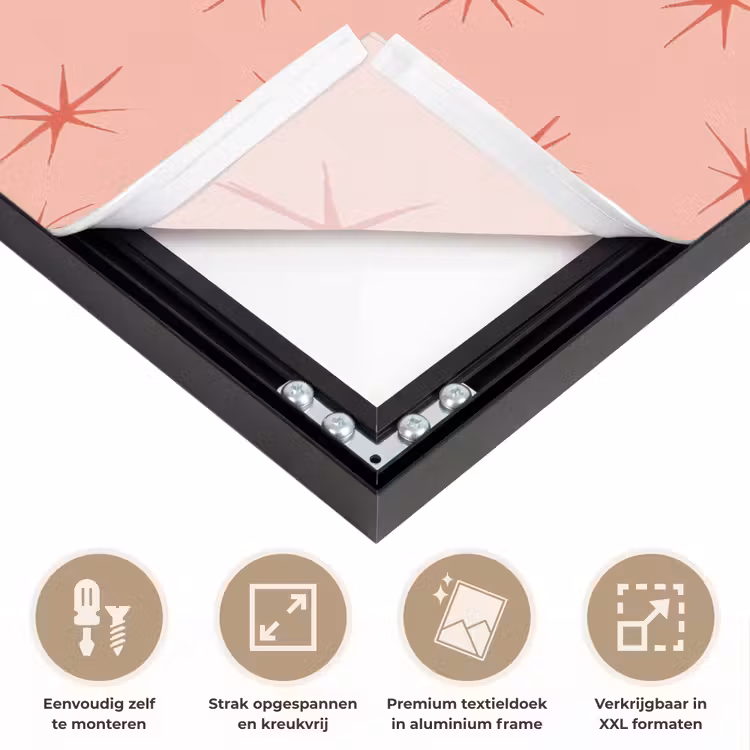 Sterretjes - Patroon - Oranje Textielframe zwart klein 947 -USP_feed_closeupNL
