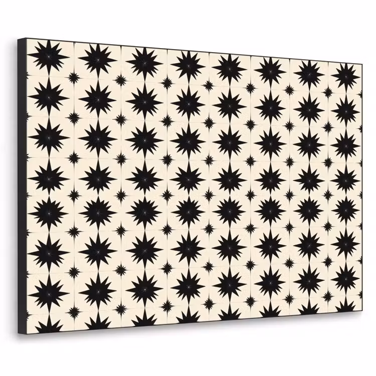Stervormen - Geometrisch - Zwart Textielframe zwart klein 947 -3d