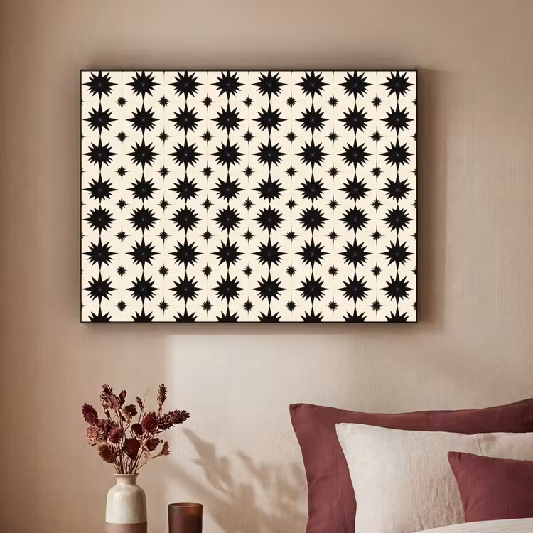 Stervormen - Geometrisch - Zwart Textielframe zwart klein 947 -sfeer1