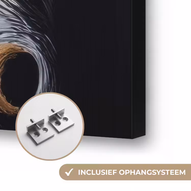 Stier - Hoorns - Snuit - Goud Textielframe zwart klein -USP_ophangsysteemNL