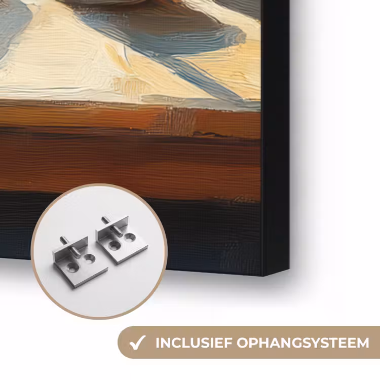 Stilleven - Keuken - Doorkijk - Vintage Textielframe zwart klein -USP_ophangsysteemNL