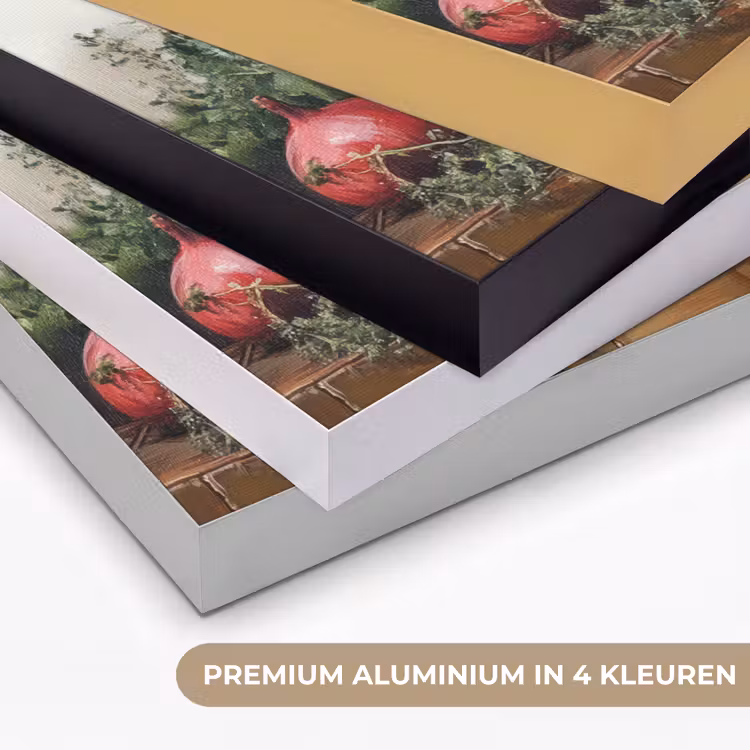 Stilleven - Kruiden - Specerijen - Fruit - Kleurrijk Textielframe zwart klein -USP_kleurenNL