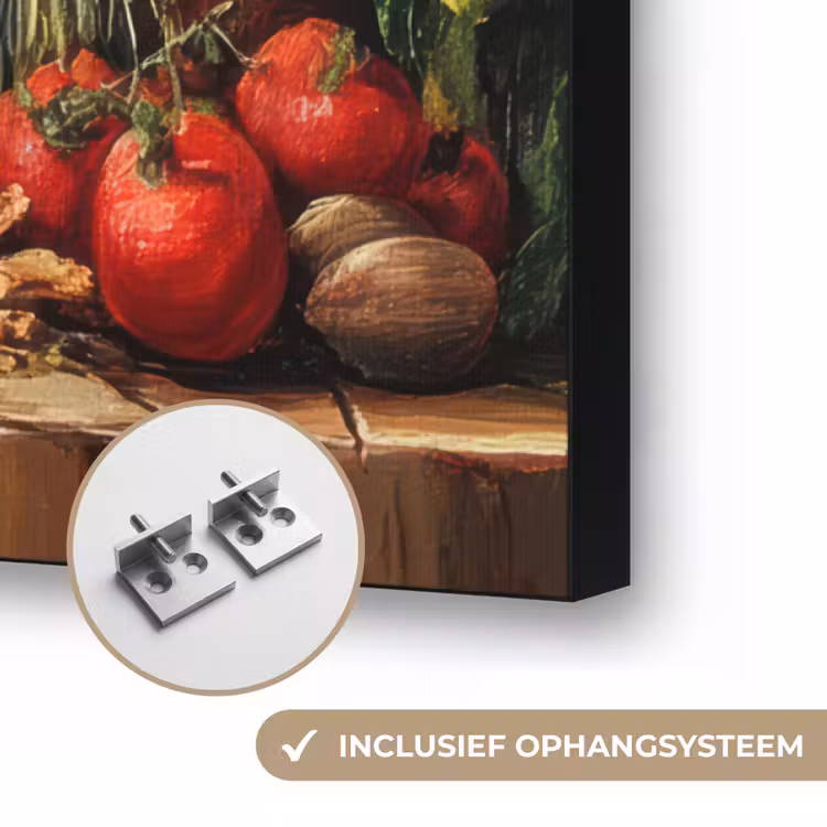 Stilleven - Kruiden - Specerijen - Fruit - Kleurrijk Textielframe zwart klein -USP_ophangsysteemNL
