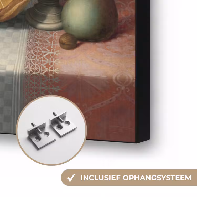 Stilleven met kazen - Kunstwerk - Oude meesters Textielframe zwart klein -USP_ophangsysteemNL