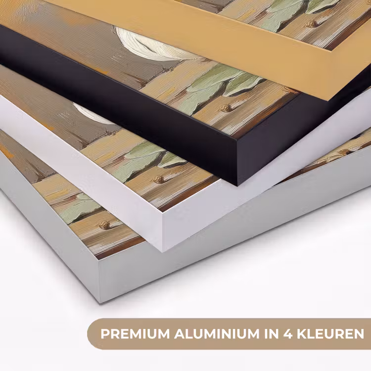 Stilleven - Olijfolie - Knoflook - Kruiden Textielframe zwart klein -USP_kleurenNL