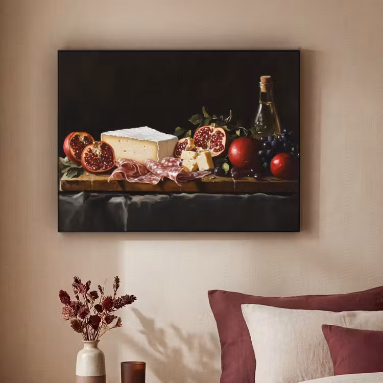 Stilleven - Vintage - Borrelplank Textielframe - compleet frame klein -sfeer1