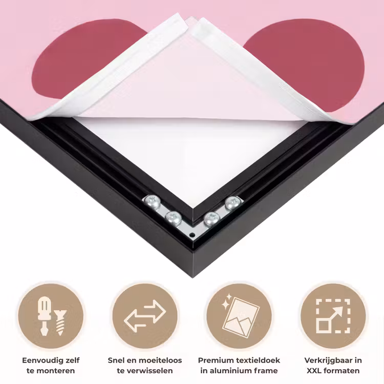 Stippen - Patroon - Bordeaux Textielframe zwart klein 947 -USP_closeupNL