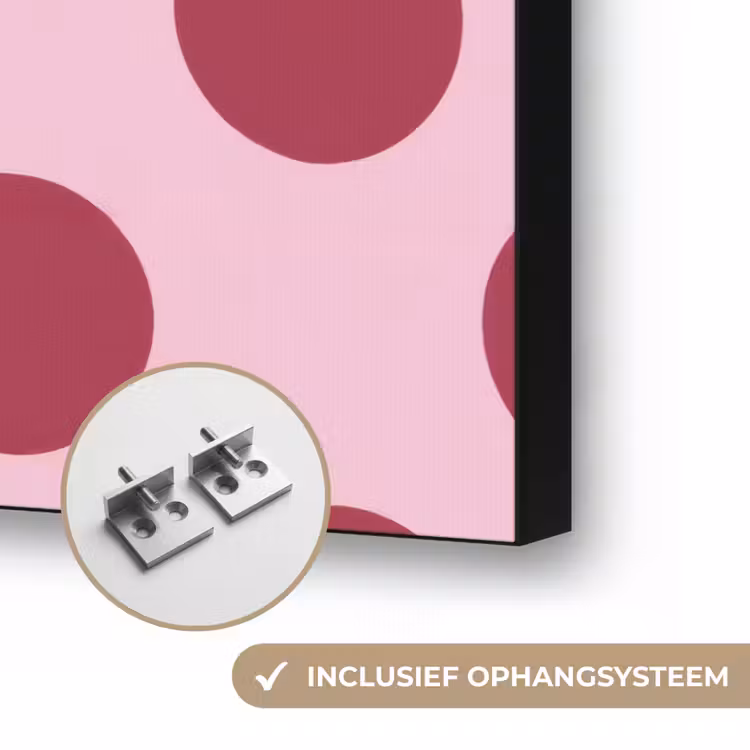 Stippen - Patroon - Bordeaux Textielframe zwart klein 947 -USP_ophangsysteemNL