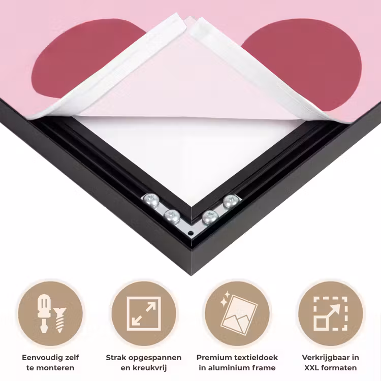 Stippen - Patroon - Bordeaux Textielframe zwart klein 947 -USP_feed_closeupNL