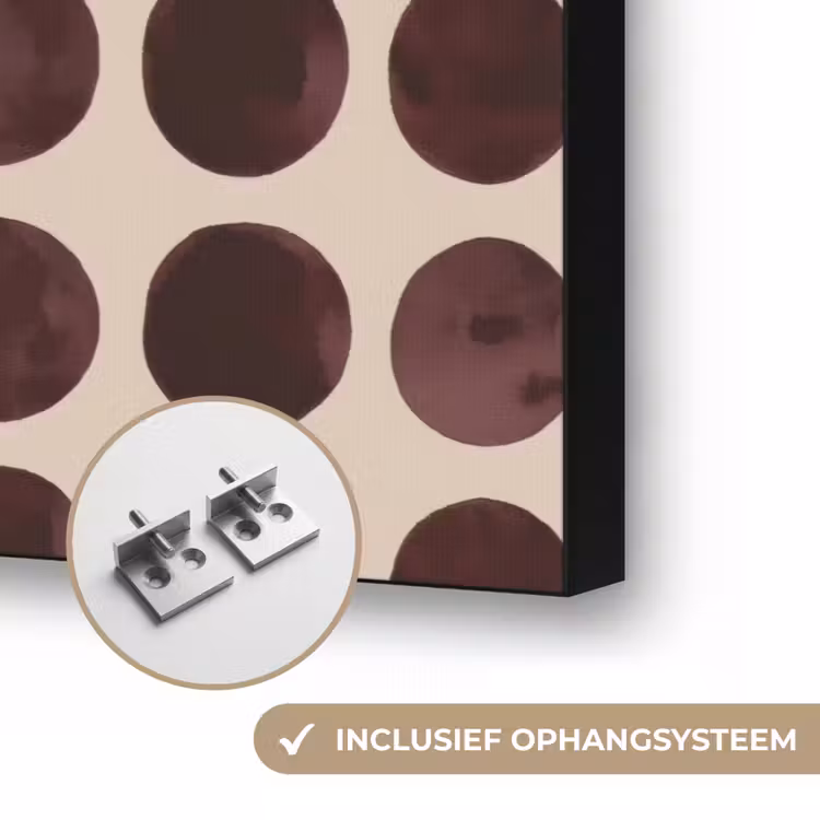 Stippen - Patroon - Bruin Textielframe zwart klein 947 -USP_ophangsysteemNL