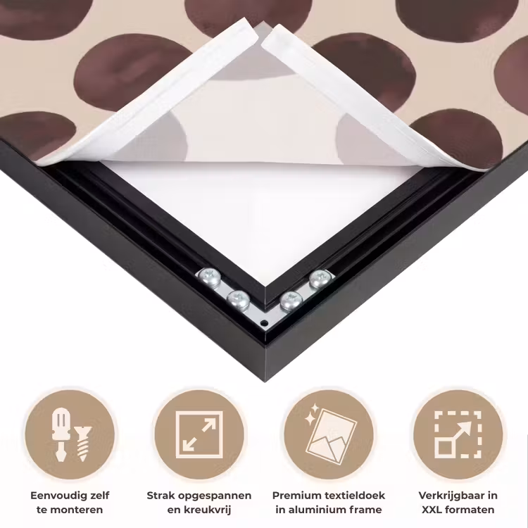 Stippen - Patroon - Bruin Textielframe zwart klein 947 -USP_feed_closeupNL