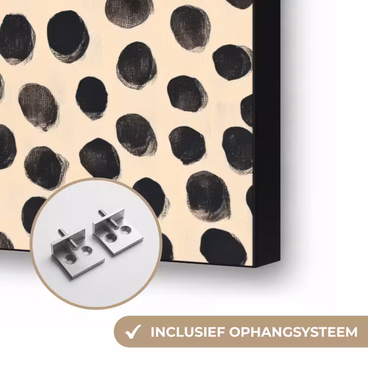 Stippen - Patroon - Zwart Textielframe zwart klein 947 -USP_ophangsysteemNL