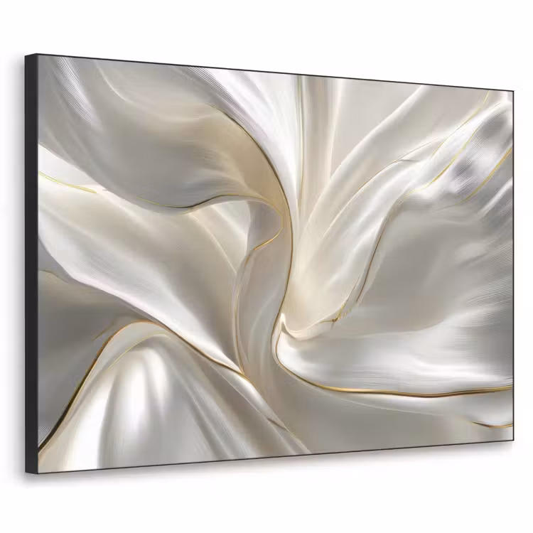 Stof - Plooien - Goud Textielframe - compleet frame klein -3d