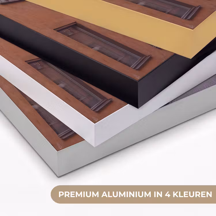 Straat - Klokkentoren - Stad - Architectuur - Historisch Textielframe zwart klein -USP_kleurenNL