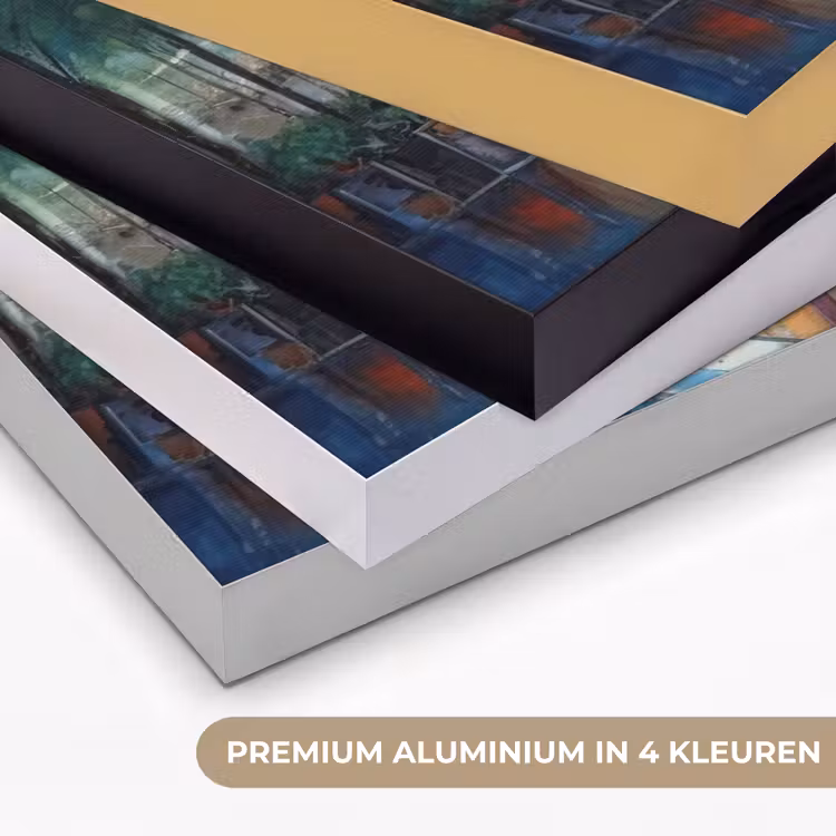 Straat - Olieverf - Kleurrijk - Stad Textielframe zwart klein -USP_kleurenNL
