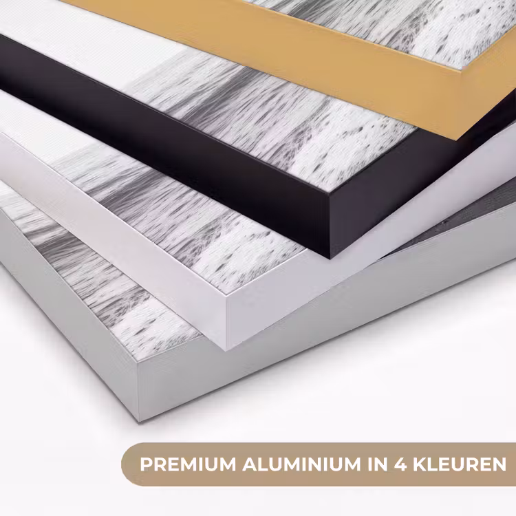 Strand - Klif - Golven - Voetstappen Textielframe zwart klein -USP_kleurenNL