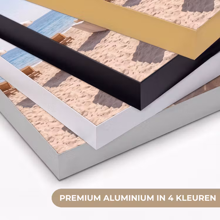 Strand - Ligbedden - Vakantie - Modern - Geel Textielframe zwart klein -USP_kleurenNL