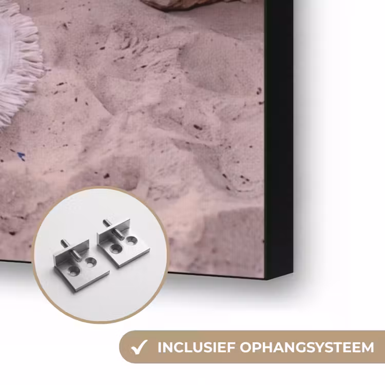 Strand - Picknick - Zonsondergang - Zomer - Natuur Textielframe zwart klein -USP_ophangsysteemNL