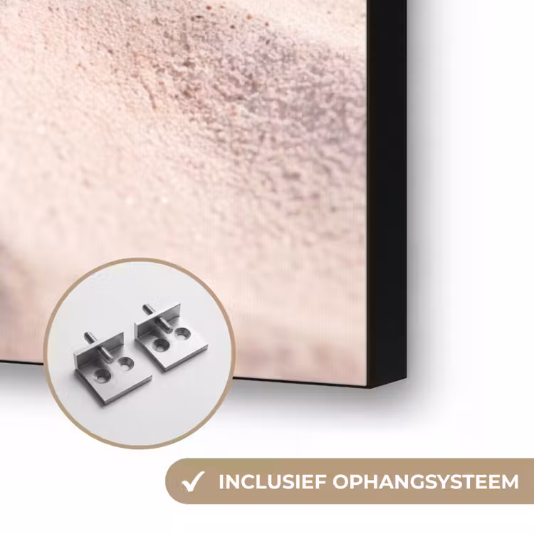 Strand - Schelpen - Zomer - Roze - Decoratie Textielframe zwart klein -USP_ophangsysteemNL