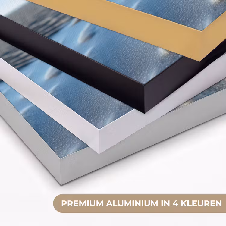 Strand - Schild - Water - Blauw Textielframe zwart klein -USP_kleurenNL