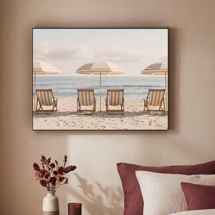 Strand - Stoelen - Parasol Textielframe zwart klein -sfeer1