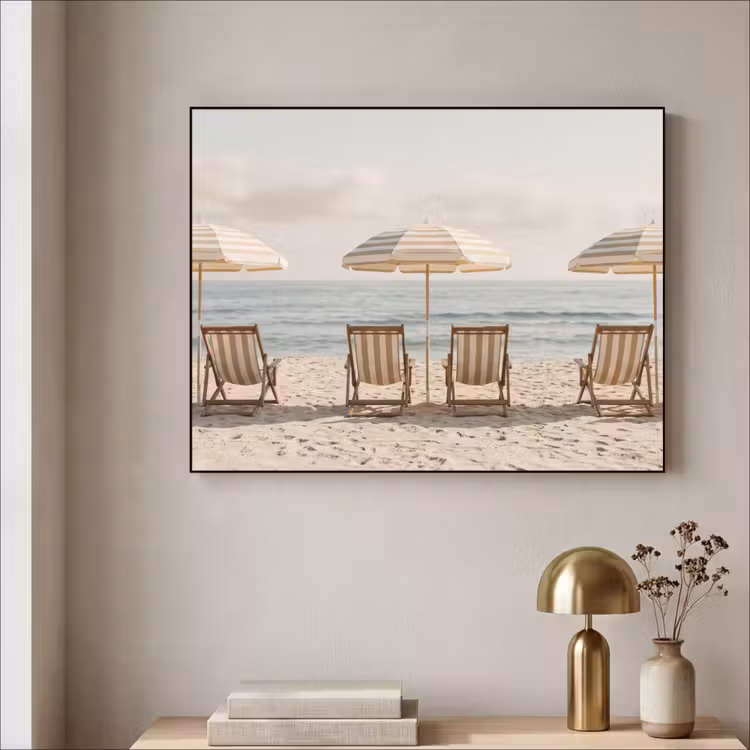 Strand - Stoelen - Parasol Textielframe zwart klein -sfeer2