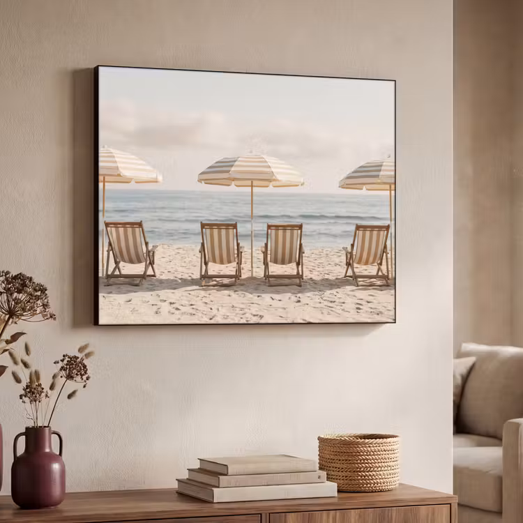 Strand - Stoelen - Parasol Textielframe zwart klein -sfeer3