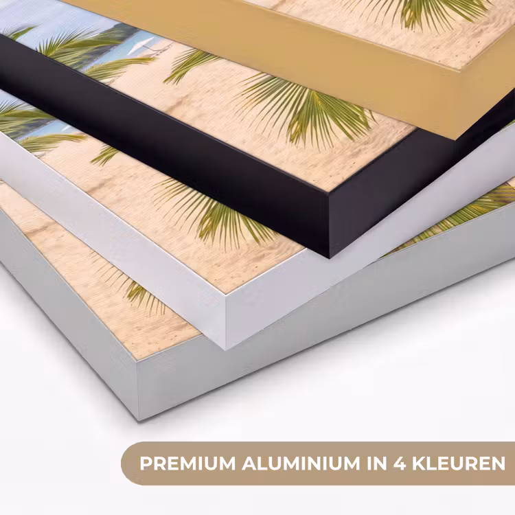 Strand - Wegwijzer - Palmen - Tropisch - Groen Textielframe zwart klein -USP_kleurenNL
