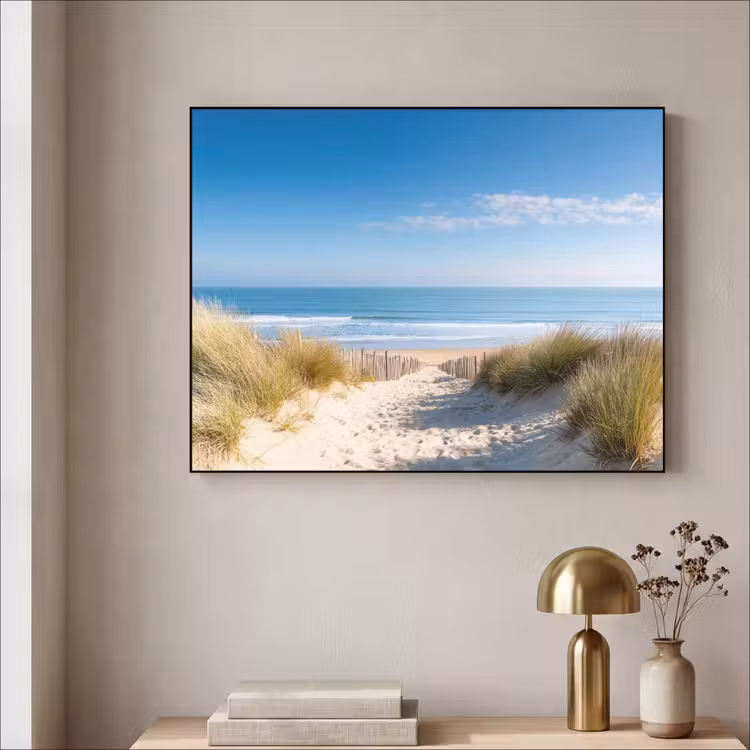 Strand - Zee - Duin - Zand - Zomer Textielframe zwart klein -sfeer2