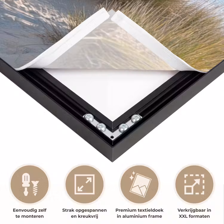 Strand - Zee - Duin - Zand - Zomer Textielframe zwart klein -USP_feed_closeupNL