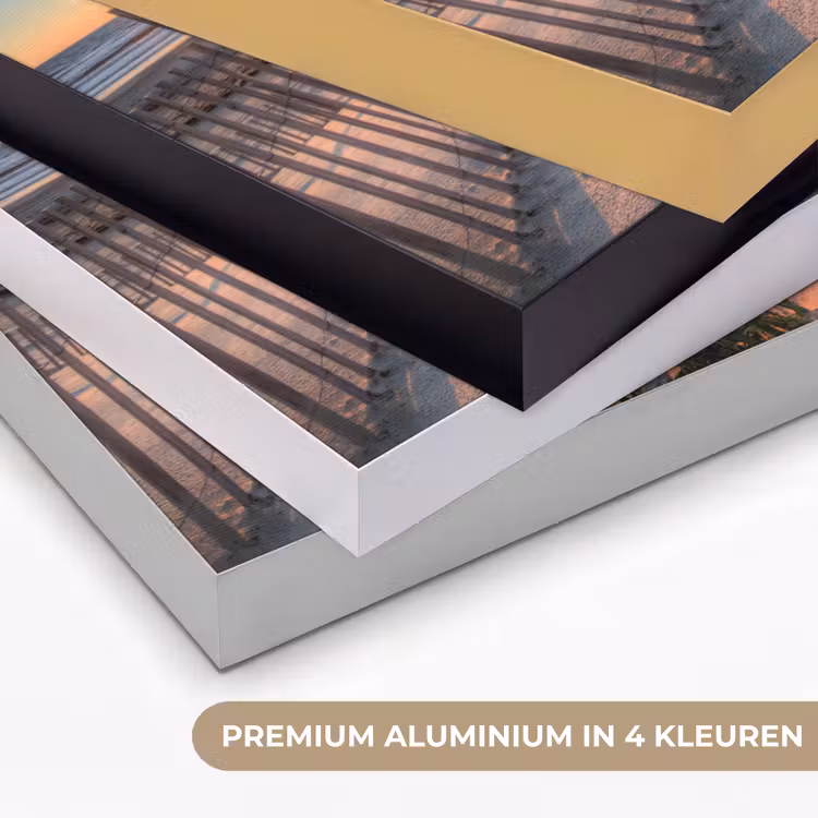 Strand - Zee - Duin - Zonsondergang - Landschap Textielframe zwart klein -USP_kleurenNL
