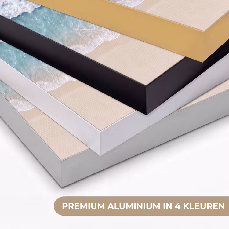 Strand - Zee - Golven - Natuur - Blauw Textielframe zwart klein -USP_kleurenNL