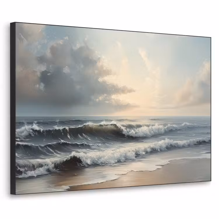 Strand - Zee - Zonsondergang Textielframe - compleet frame klein -3d