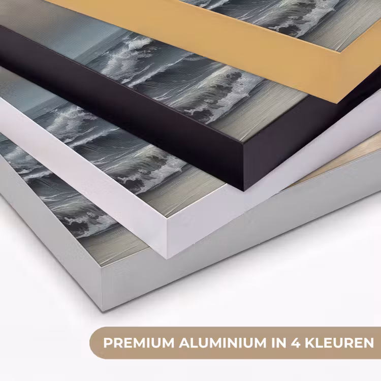 Strand - Zee - Zonsondergang Textielframe zwart klein -USP_kleurenNL
