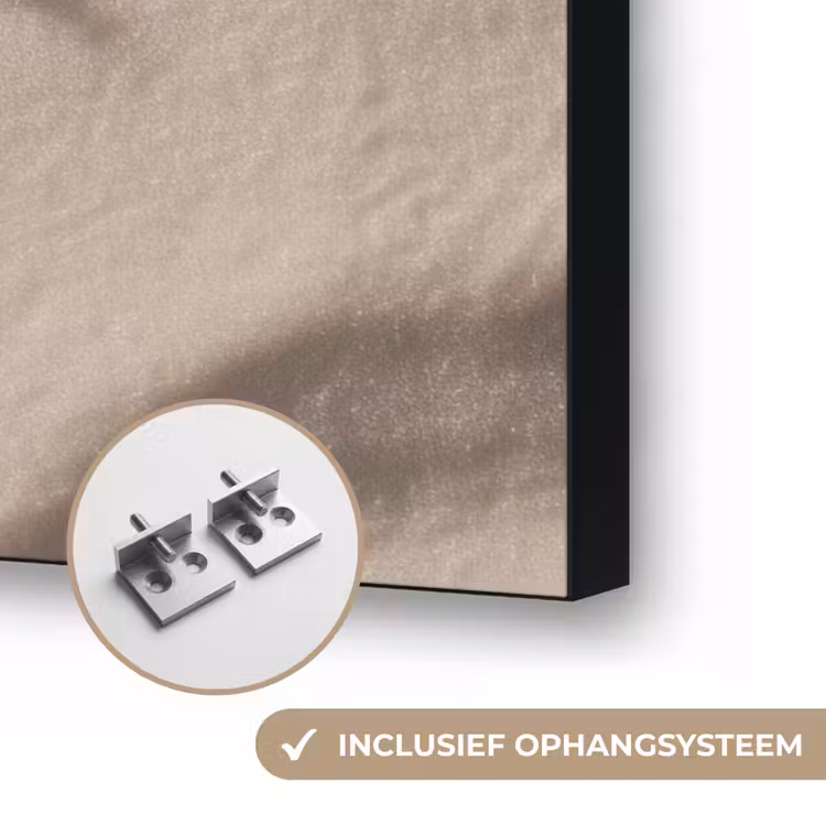 Strand - Zeester - Zand - Beige Textielframe zwart klein -USP_ophangsysteemNL