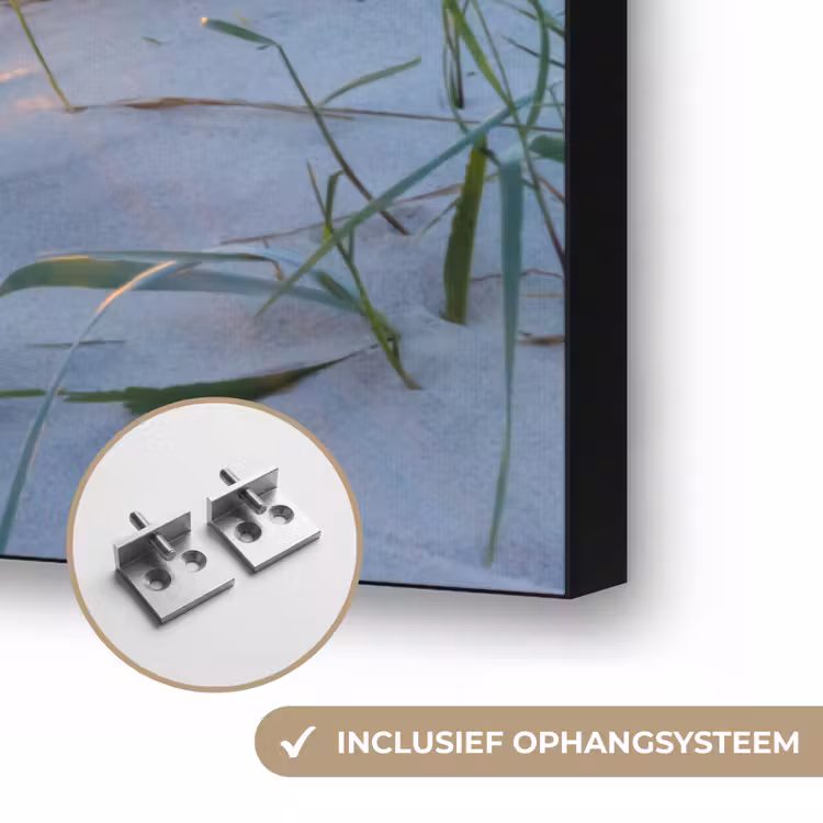 Strand - Zon - Duin - Gras - Zand - Horizon Textielframe zwart klein -USP_ophangsysteemNL