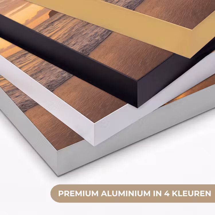 Strand - Zonsondergang - Natuur - Tropisch - Oranje Textielframe zwart klein -USP_kleurenNL