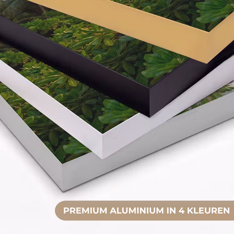 Strand - Zonsondergang - Palmbomen - Tropisch - Natuur Textielframe zwart klein -USP_kleurenNL
