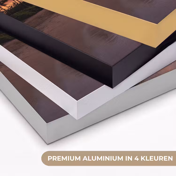 Strand - Zonsopgang - Tropisch - Natuur - Oranje Textielframe zwart klein -USP_kleurenNL