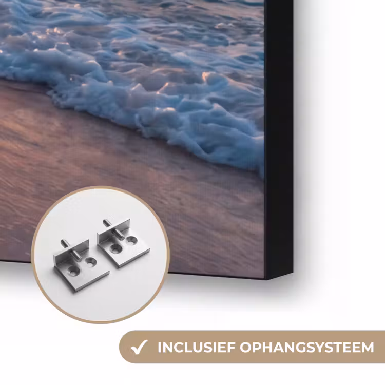 Strand - Zonsopgang - Tropisch - Natuur - Oranje Textielframe zwart klein -USP_ophangsysteemNL