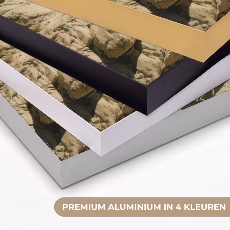Strandbedden - Zee - Stenen - Baai Textielframe zwart klein -USP_kleurenNL