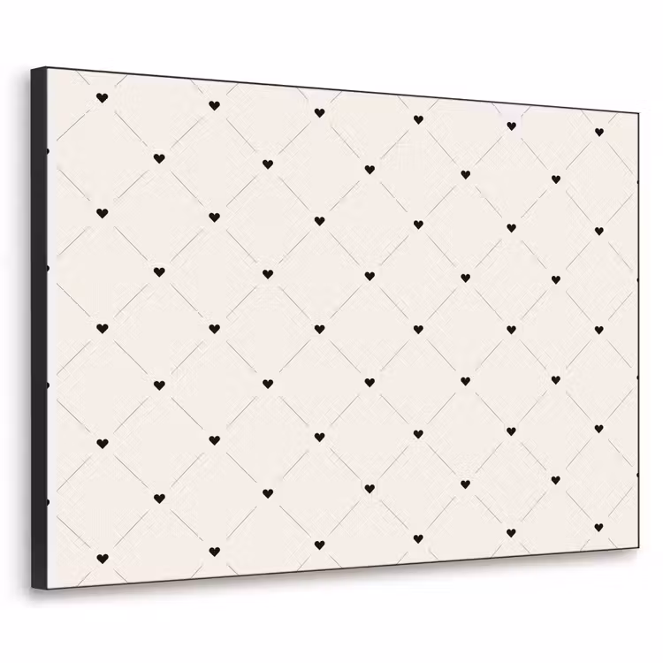 Streep - Hart - Wit - Zwart Textielframe - compleet frame klein 947 -3d