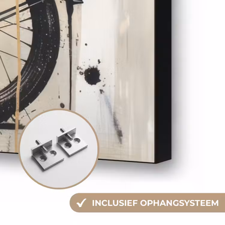Street art - Motor - Jongen - Graffiti - Banksy Style Textielframe zwart klein -USP_ophangsysteemNL