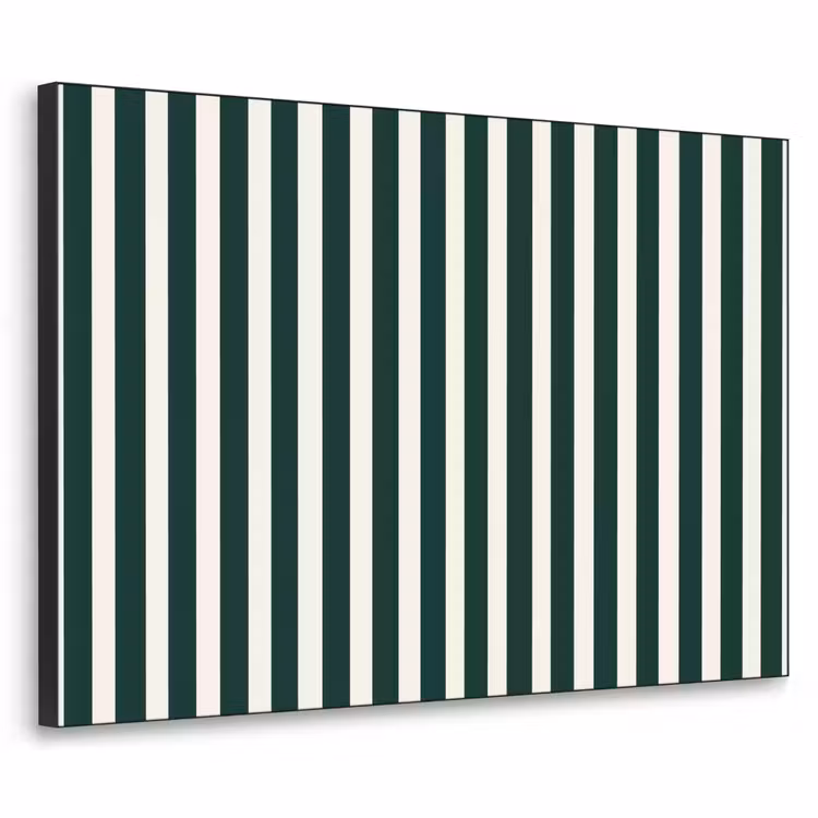 Strepen - Klassiek - Groen Textielframe zwart klein 947 -3d