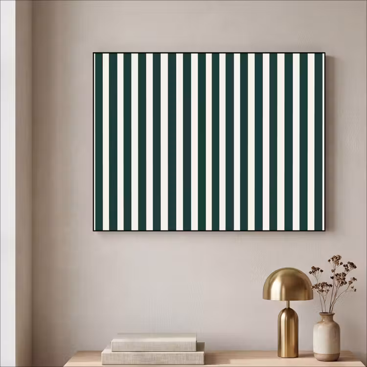 Strepen - Klassiek - Groen Textielframe zwart klein 947 -sfeer2
