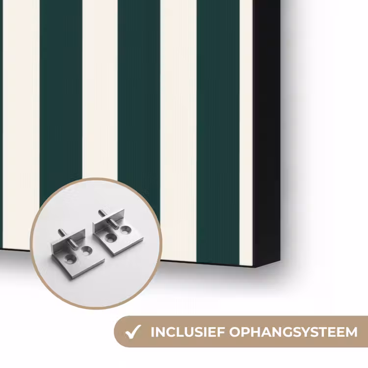 Strepen - Klassiek - Groen Textielframe zwart klein 947 -USP_ophangsysteemNL