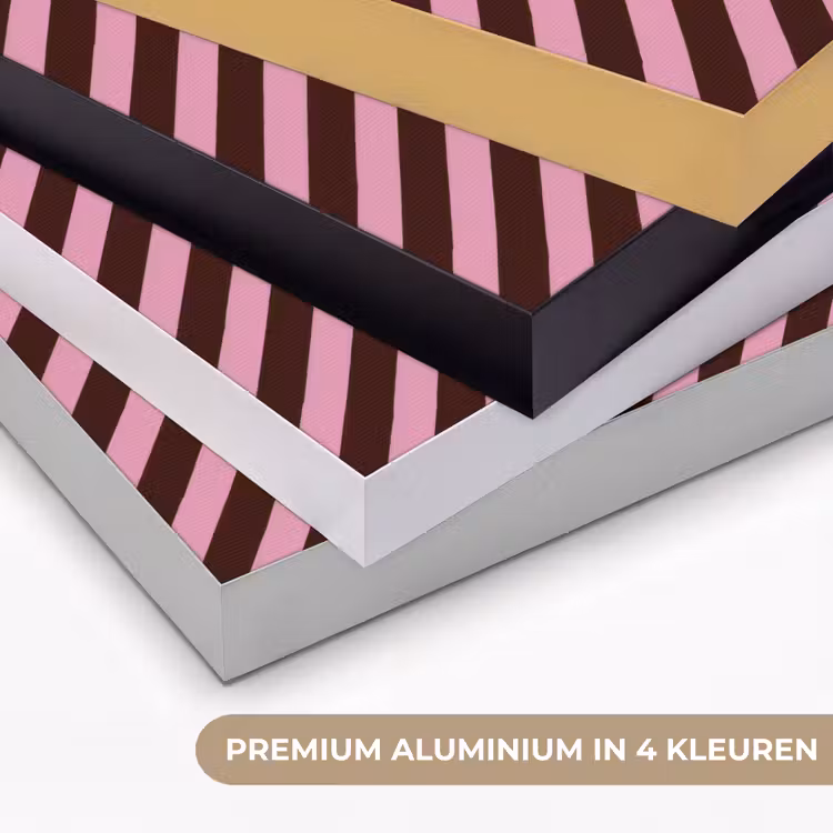 Strepen - Roze - Bruin Textielframe zwart klein 947 -USP_kleurenNL